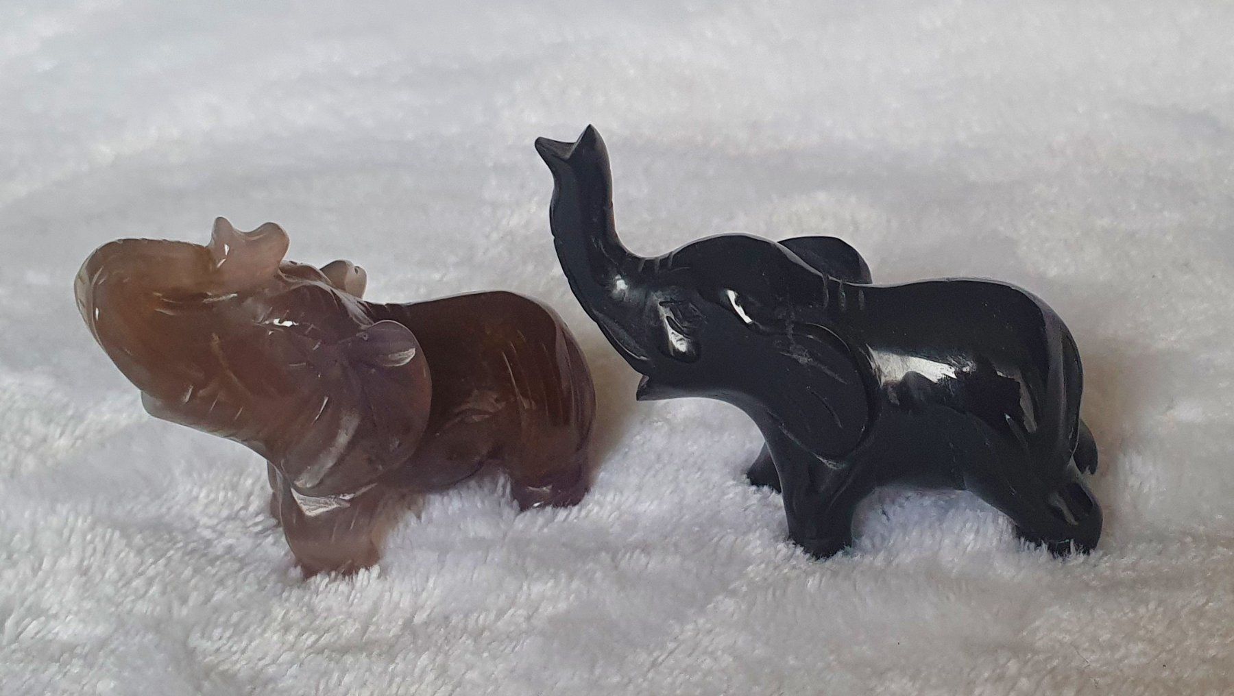 Statuette: 2er Set Deko Elefanten Figuren aus Stein – Usato da Auw venduto da beretta1966 7