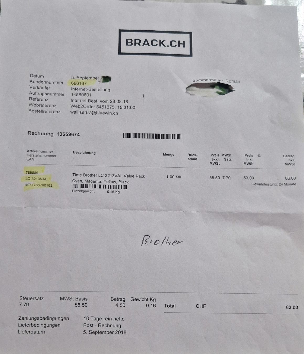 Brother Cartucce per stampanti & toner: Brother LC 3213 – Nuovo e nell'imballaggio originale da Niederhasli venduto da RS67 2
