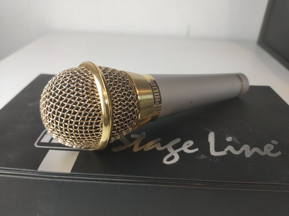 Microphone Vintage Philips SBC MD600 – Noir, Câble 5m, Boîte Métal Et Notice (Très Bon état)