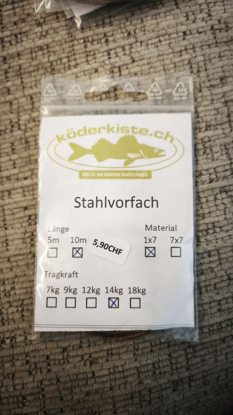 Esche: Stahlvorfach 14kg / 1x7 / 10Meter – Nuovo e nell'imballaggio originale da Sarnen venduto da sebalant
