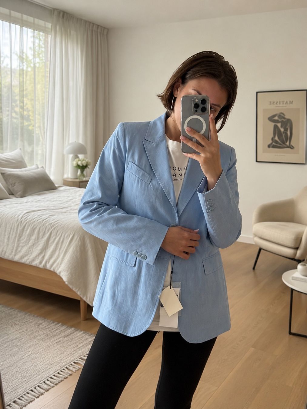 Max Mara Giacche: Weekend Max Mara Cotton Blazer - Pastel Blue - New! – Nuovo e nell'imballaggio originale da Sattel venduto da Zlata1 1