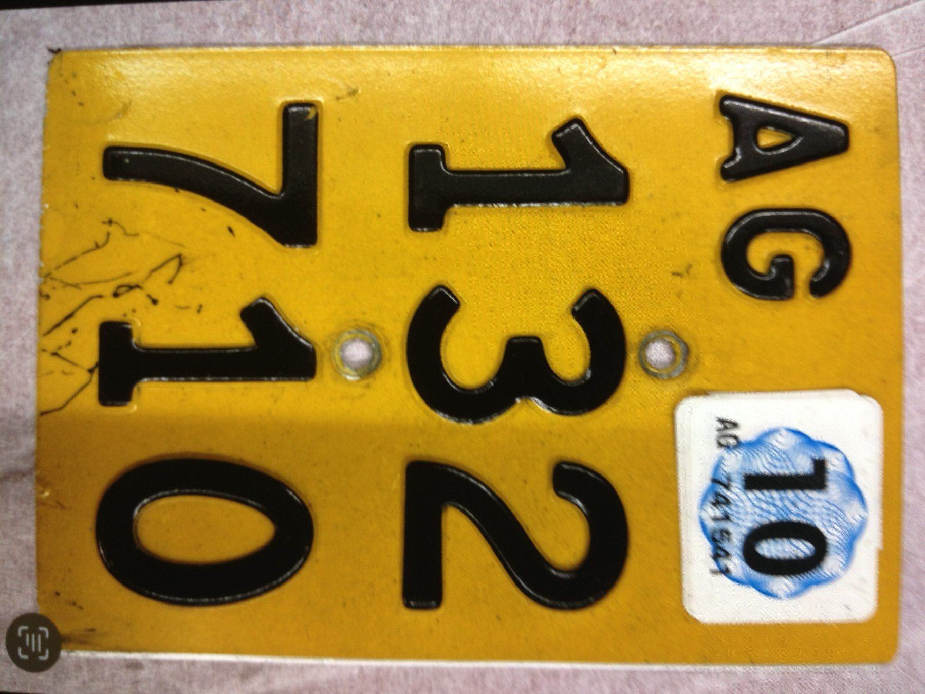 Insegne: Mofa Nummernschild  AG – Usato da Rickenbach LU venduto da Hulibu 1