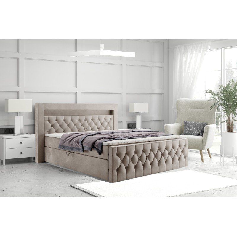 Letti: BOXSPRINGBETT 160CM H3  MIT LED LICHT INKL TOPPER -50% – Nuovo e nell'imballaggio originale da Recherswil venduto da Moebel_Outlet 1