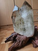 Seltene Citrin-Kristalllampe – Doppelturm aus echtem Kristal