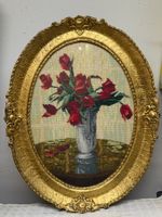 Original Wiehler Gobelin „Rote Tulpen“ – feinste Handarbeit