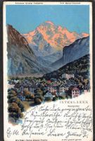 -Litho Interlaken , Alpenglühen , 1902