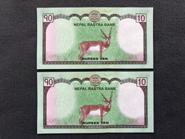 Nepal - 2x10 Rupien UNC - Mount Everest
