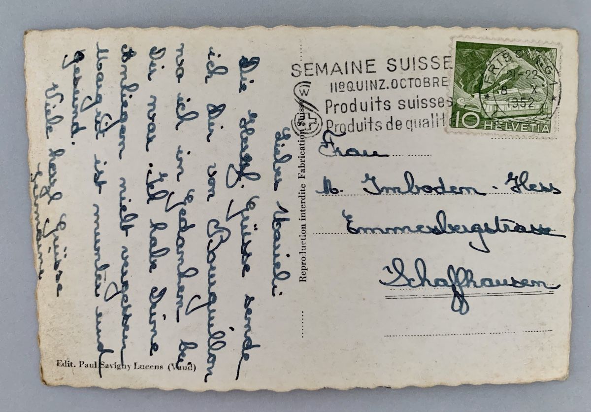 Cartoline postali: Ansichtskarte Schweiz - Bourguillon, FR – Usato da Düdingen venduto da polytropon_5 3