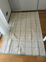 Teppich kariert beige grün gebraucht