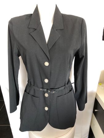 Veste blazer noire avec ceinture et boutons Migros taille M