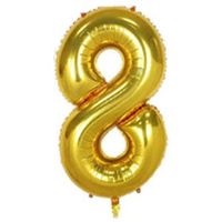 40" XL Metallic Zahlenballon Gold 8 - KOSTENLOSER VERSAND