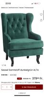 Stilischer Sessel Samt grün NP 530.-