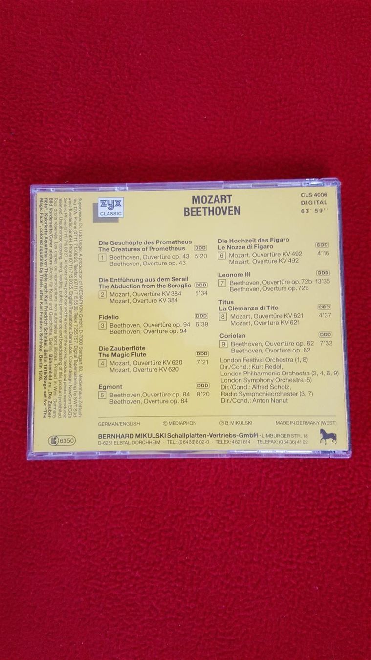 CD: 9 Ouvertüren von Mozart und Beethoven – Usato da Winterberg ZH venduto da Gemini63 1