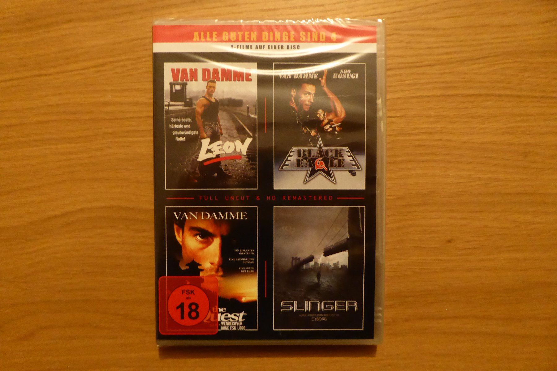 Alle DVDs: DVD 4x Van Damme Slinger Black Eagle Leon Quest – Neu und originalverpackt aus Allschwil von Summelsarium