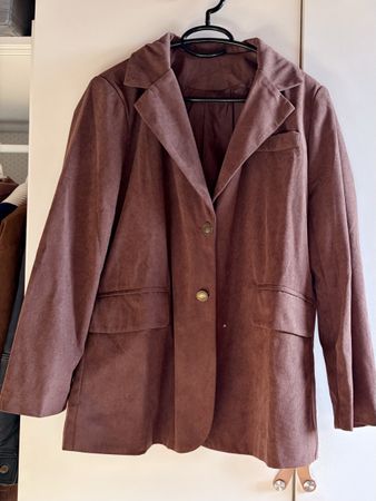 Blazer en velours côtelé marron – style vintage taille L