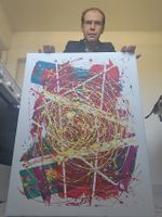 Toile abstraite moderne et originale peinte à la main🎨.