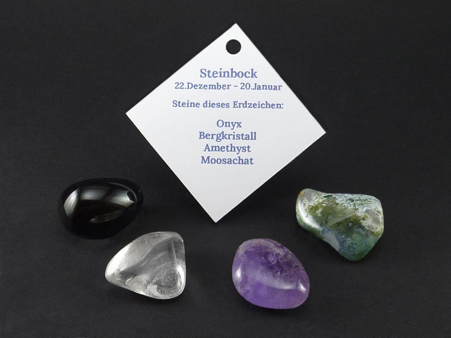 Minerali & Pietre curative: Sternzeichen Steine Steinbock/Capricorne – Nuovo e nell'imballaggio originale da Meilen venduto da StoneGarden 1