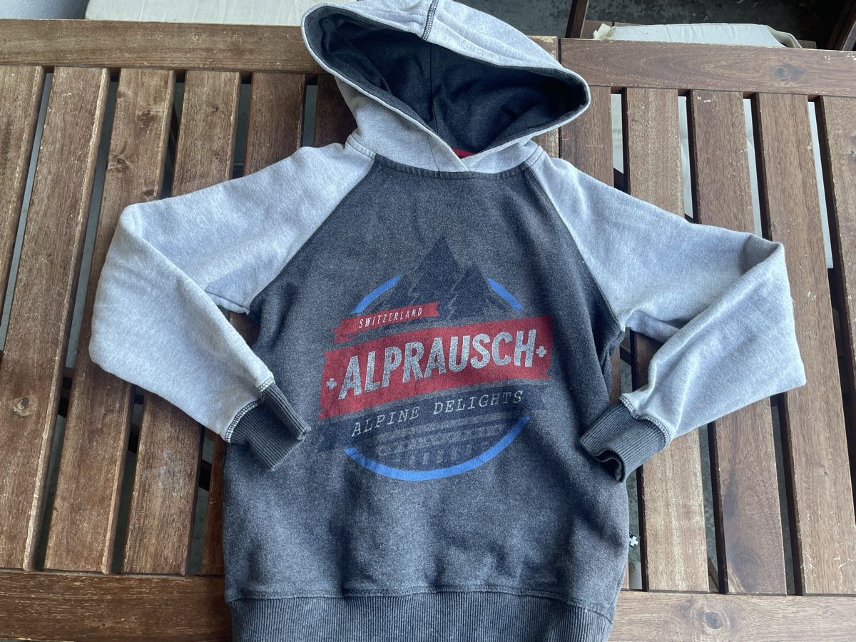 Alprausch Maglioni & Felpe: Alprausch Kapuzenpullover Grösse 128 grau  – Usato da Bern venduto da brup