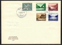 1956, B76-80, Serie auf illustr./unadr. FDC dt (15900)