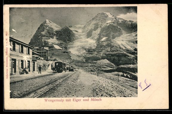 Ansichtskarten: Wengernalp, Bahnhof mit Eiger und Mönch – Gebraucht aus Berlin von bartko-reher
