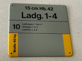 MUN Schild: 15cm Hb 42 - Ladung 1-4 - Schweizer Armee