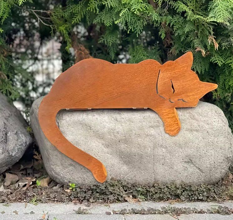 Tutte le decorazioni: Katze schlafend rostig – Nuovo e nell'imballaggio originale da Gerlafingen venduto da Tsuru