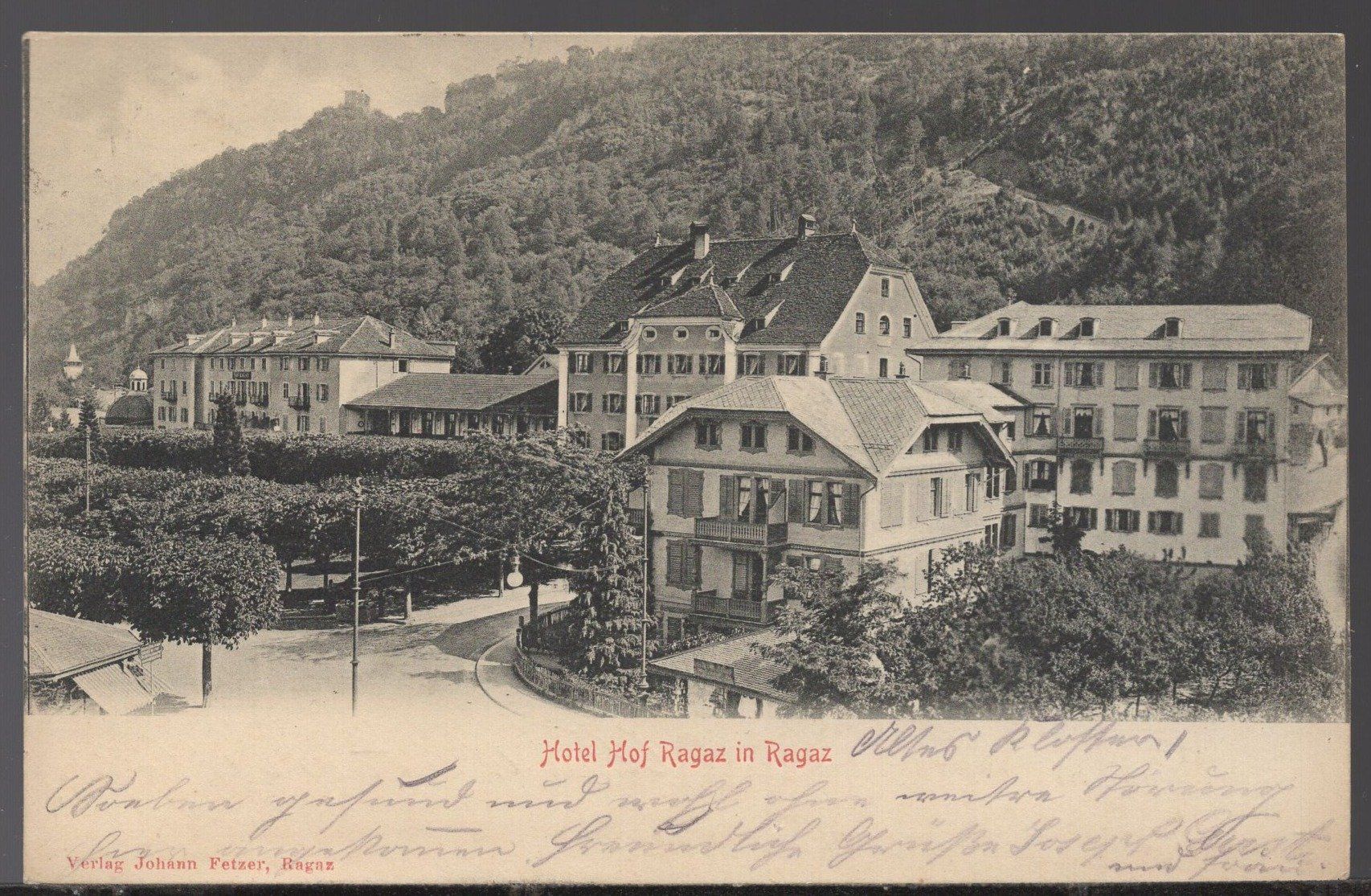 Cartoline postali: Ragaz  Hotel Hof  1903 – Usato da Aarau venduto da kufi44