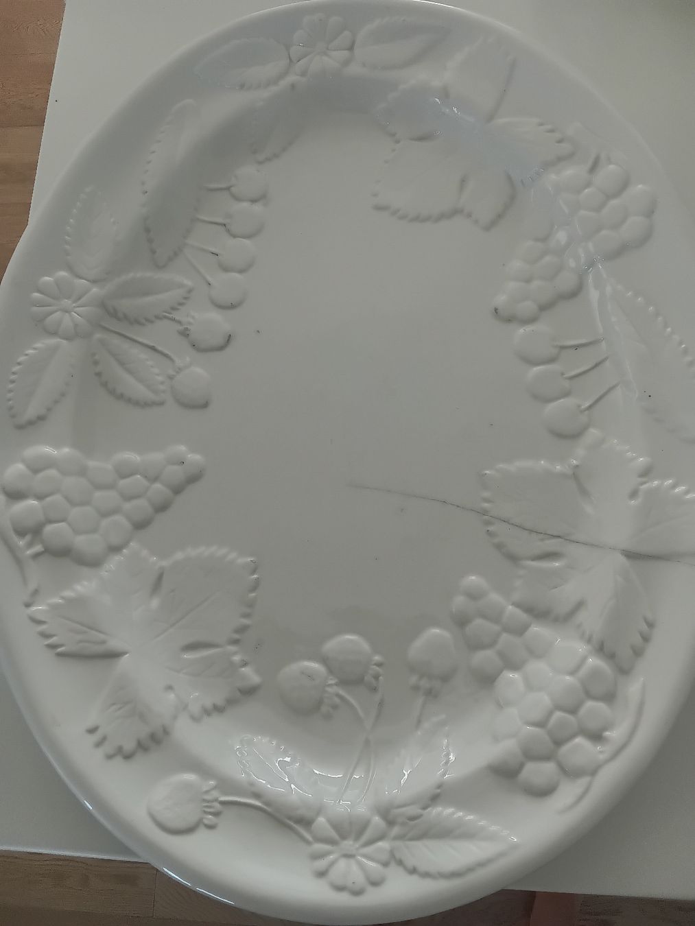 Piatti di portata: Oval Serving Platter Fruit Design White Ceramic (50 x 40cm) – Usato da Immensee venduto da vgitter 4