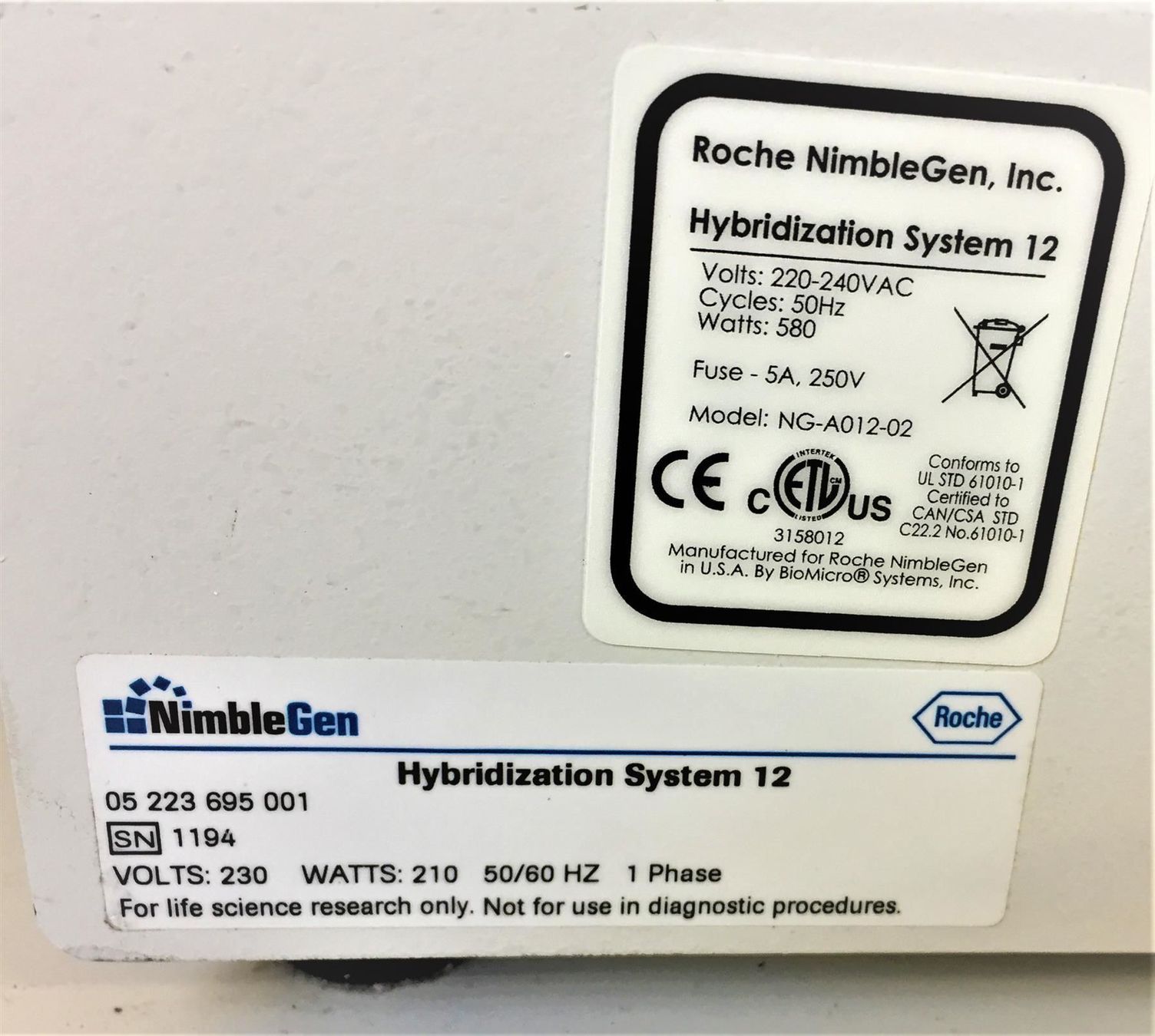 Medizinische Geräte: NimbleGen HS 12 Hybridisierungssystem – Gebraucht aus Niederdorf von LeptonAG_Labor 4