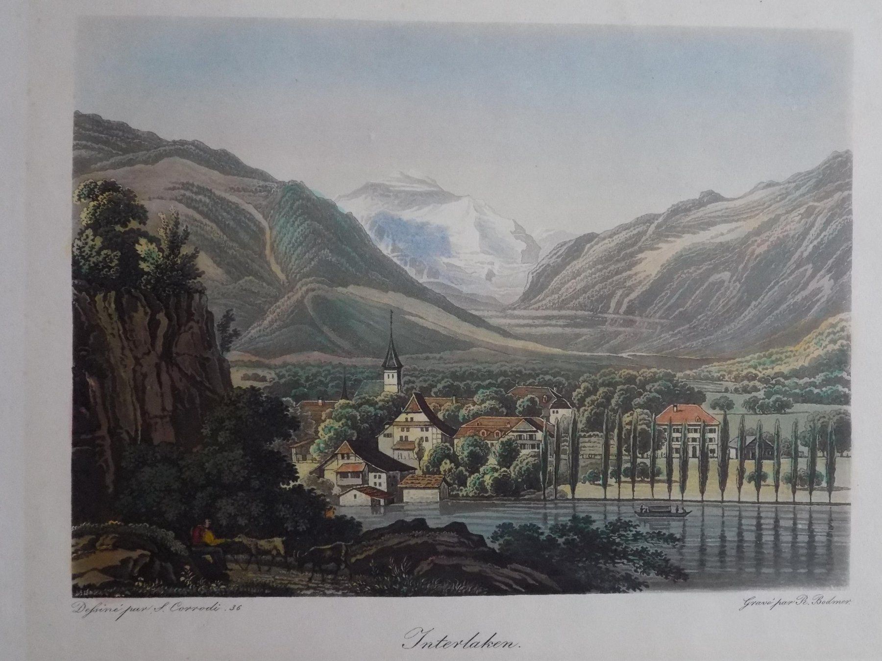 Gravures: Interlaken koloriert Corrodi – D'occasion à Risch par Antikfee 5