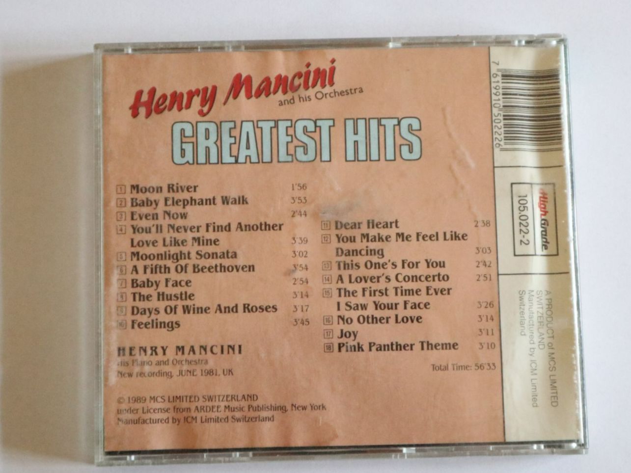 CDs: CD Henry Mancini Greatest Hits – Gebraucht aus Eschenbach SG von Astalavista 1
