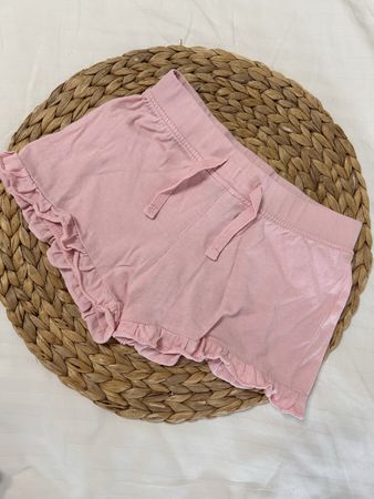 Shorts rose coton taille 92 cm / 2 ans, avec volants