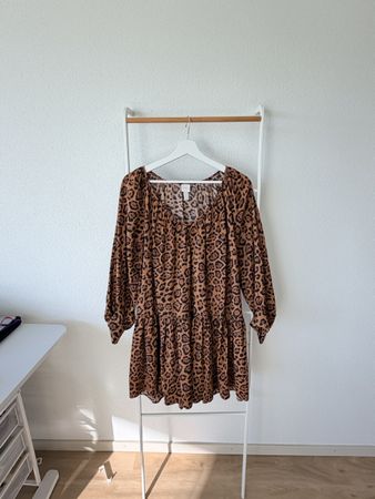 H&M Kleid Leopardenmuster braun schwarz neuwertiger