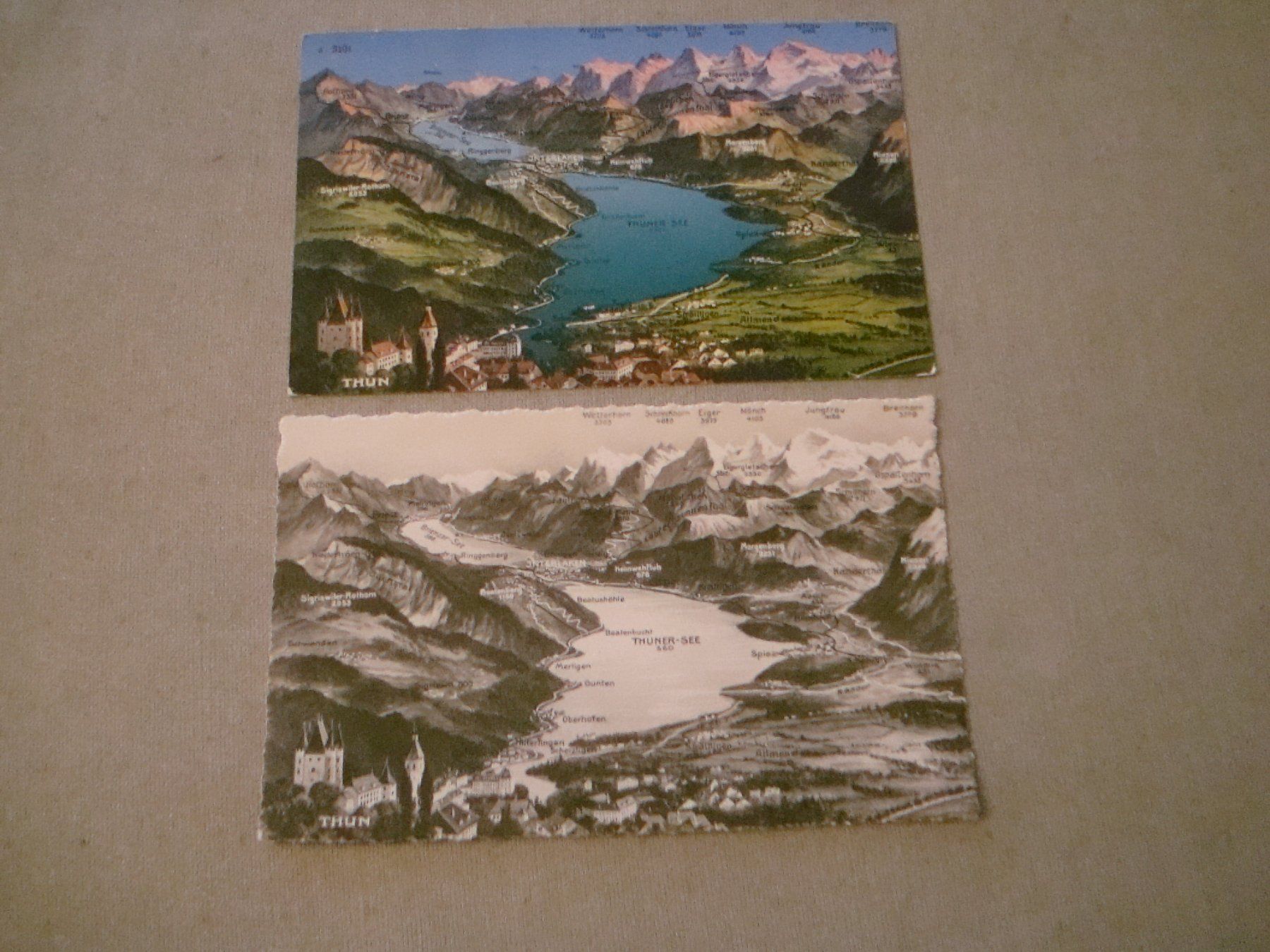 Cartes postales: 2 AK - Thun - Thunersee – D'occasion à Neuenegg par flohcante