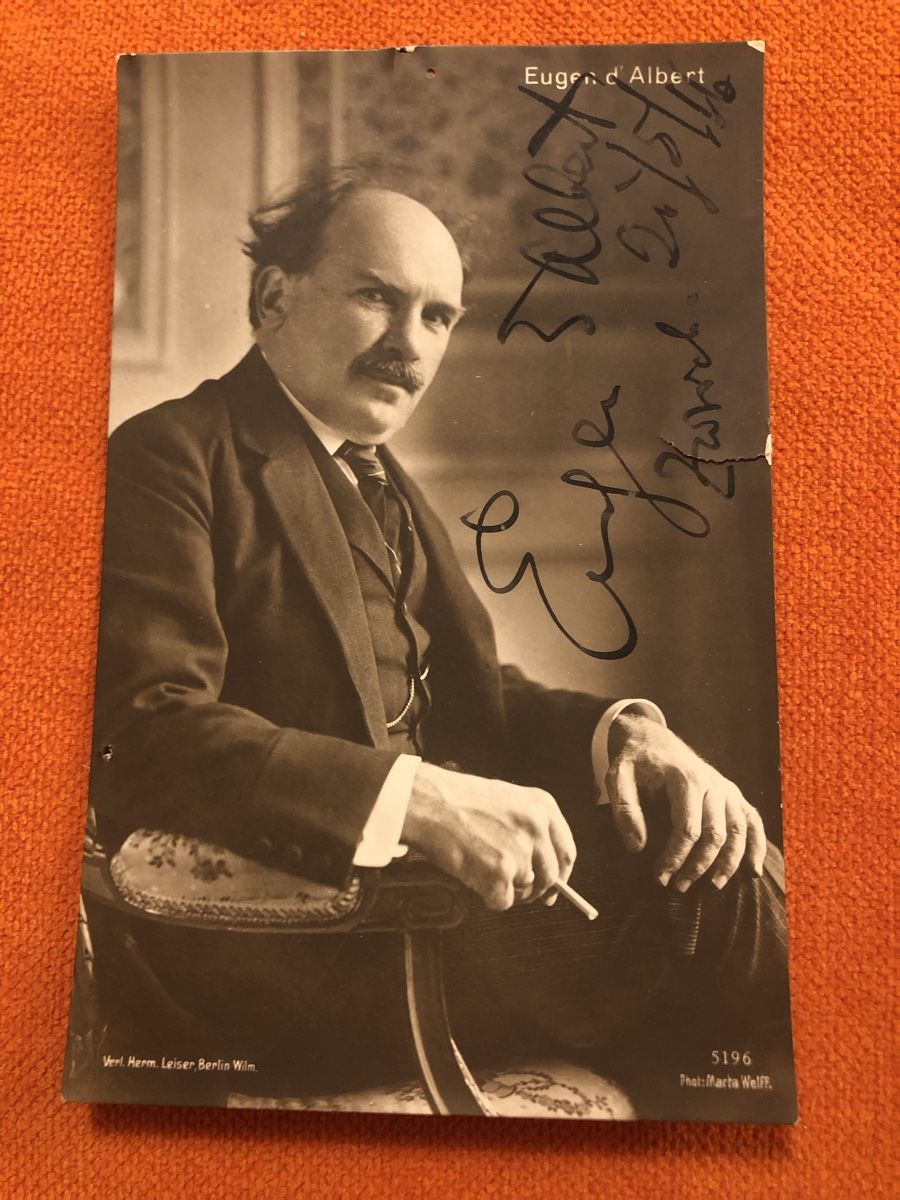 Autografi: Autogrammkarte EUGEN D‘ALBERT – Usato da Lufingen venduto da Rac0 1