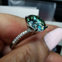 Bague argent avec diamant de moissanite de 5 ct certifié GRA