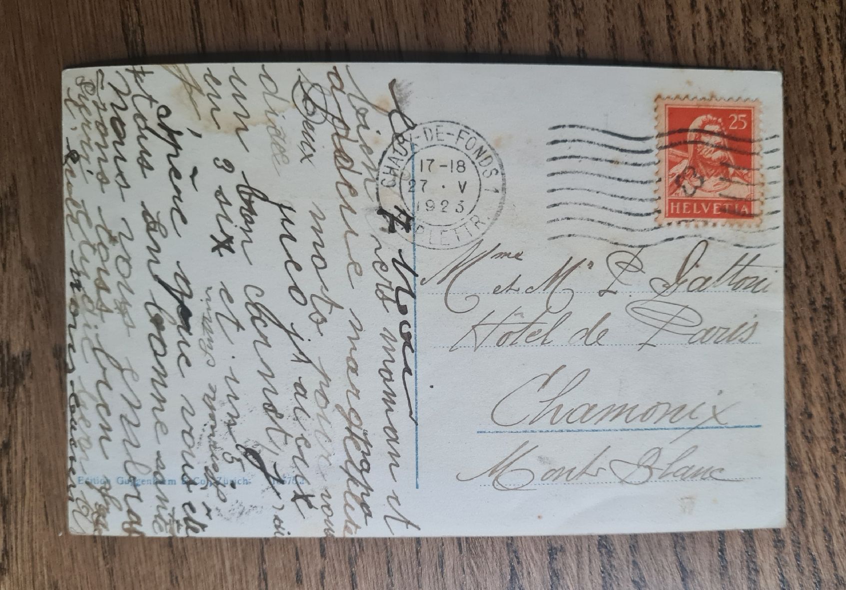 Cartoline postali: La Chaux-de-Fonds 1923 – Usato da Ebikon venduto da Donar50 2