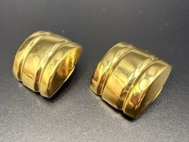 Vintage-Ohrringe Cabouchon Paris – Goldfarben