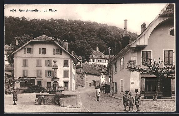 Cartoline postali: AK Romainmotier, La Place, 1928 – Usato da Berlin venduto da bartko-reher