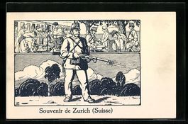 Zürich, Soldat mit Bajonett, Soldaten w