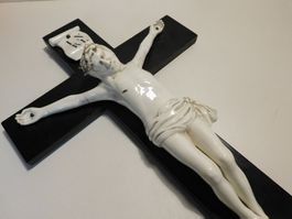 Kreuz Porzellan antikes Holz Porzellan Kreuz