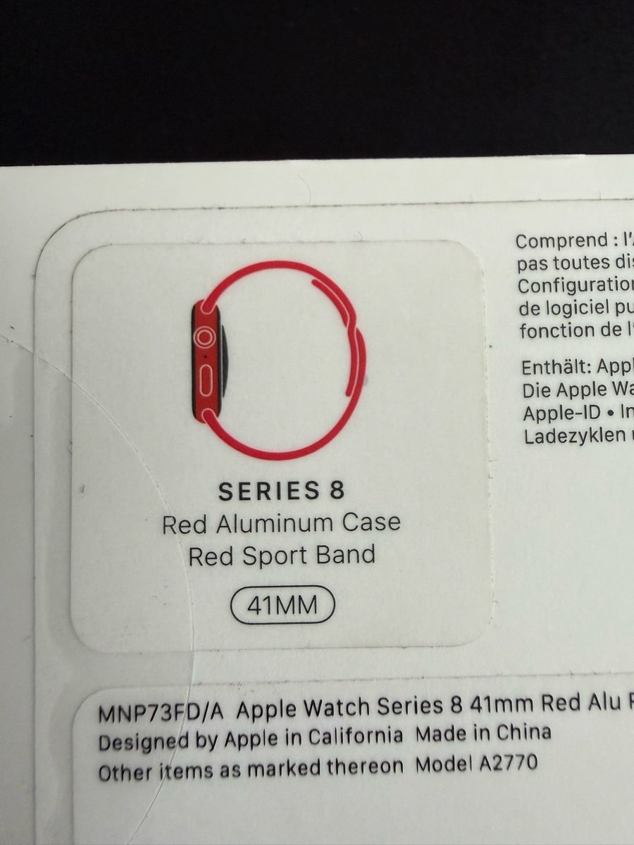 Apple Smartwatch: Apple Watch Serie 8 41mm Alluminio Rosso – Nuovo e nell'imballaggio originale da Amriswil venduto da Ttsa