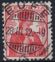 TEUFEN 28.III.12 - Vollstempel auf Helvetia Brustbild