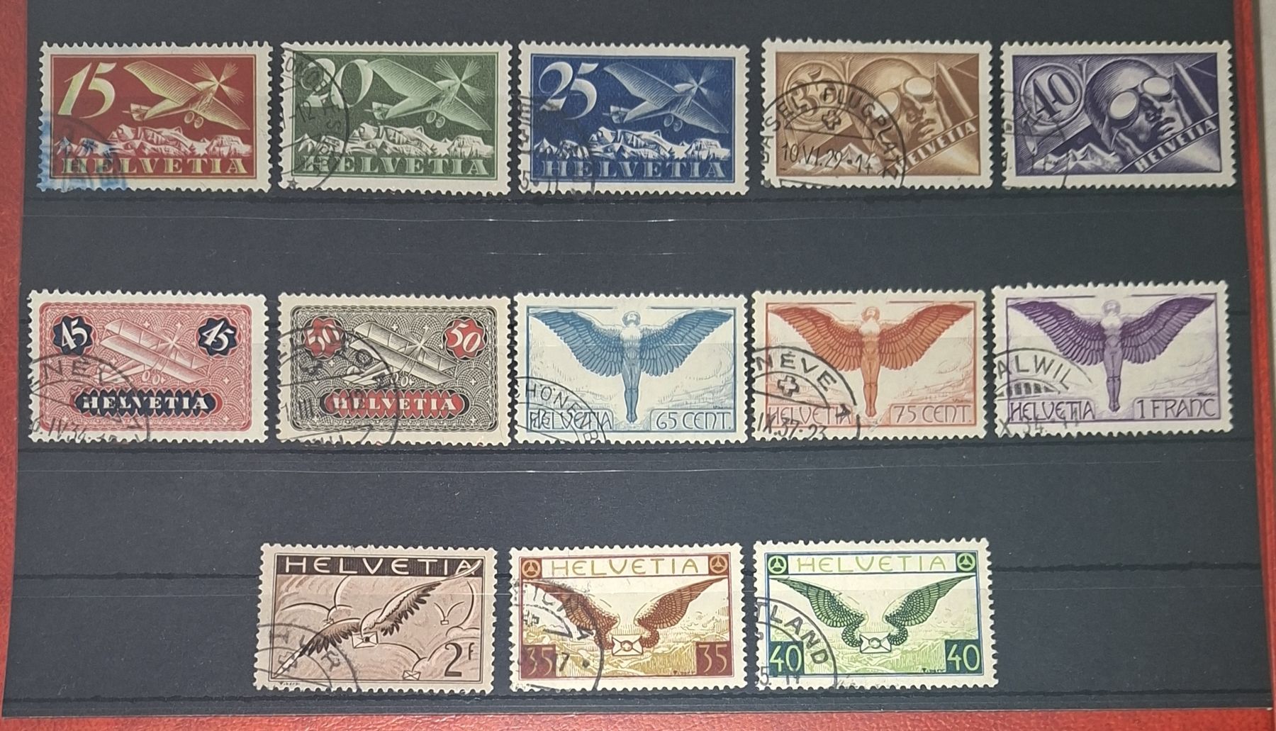 Tutti i francobolli: Flugpost F3 - F15 Kat. 915.- – Usato da Balgach venduto da SIMEON27