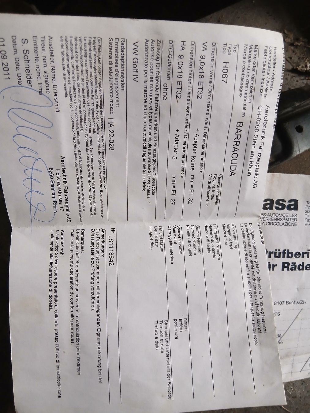 Volkswagen Cerchioni: baracuda alufelgen – Usato da Ennetmoos venduto da joy2009 4