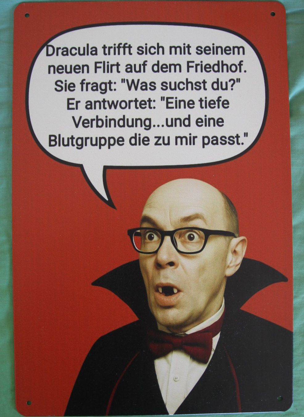 Insegne: NEU/Eigenproduktion: Dracula Witze Blechschild Plakat – Nuovo (secondo la descrizione) da Matten b. Interl venduto da alleswasgutist