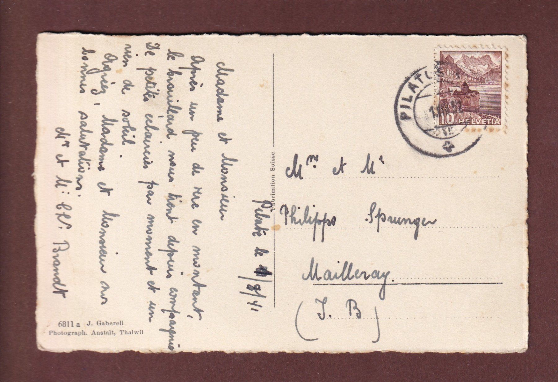 Cartes postales: PILATUS-KULM - 1941 – D'occasion à Pully par nicecards-shop 1