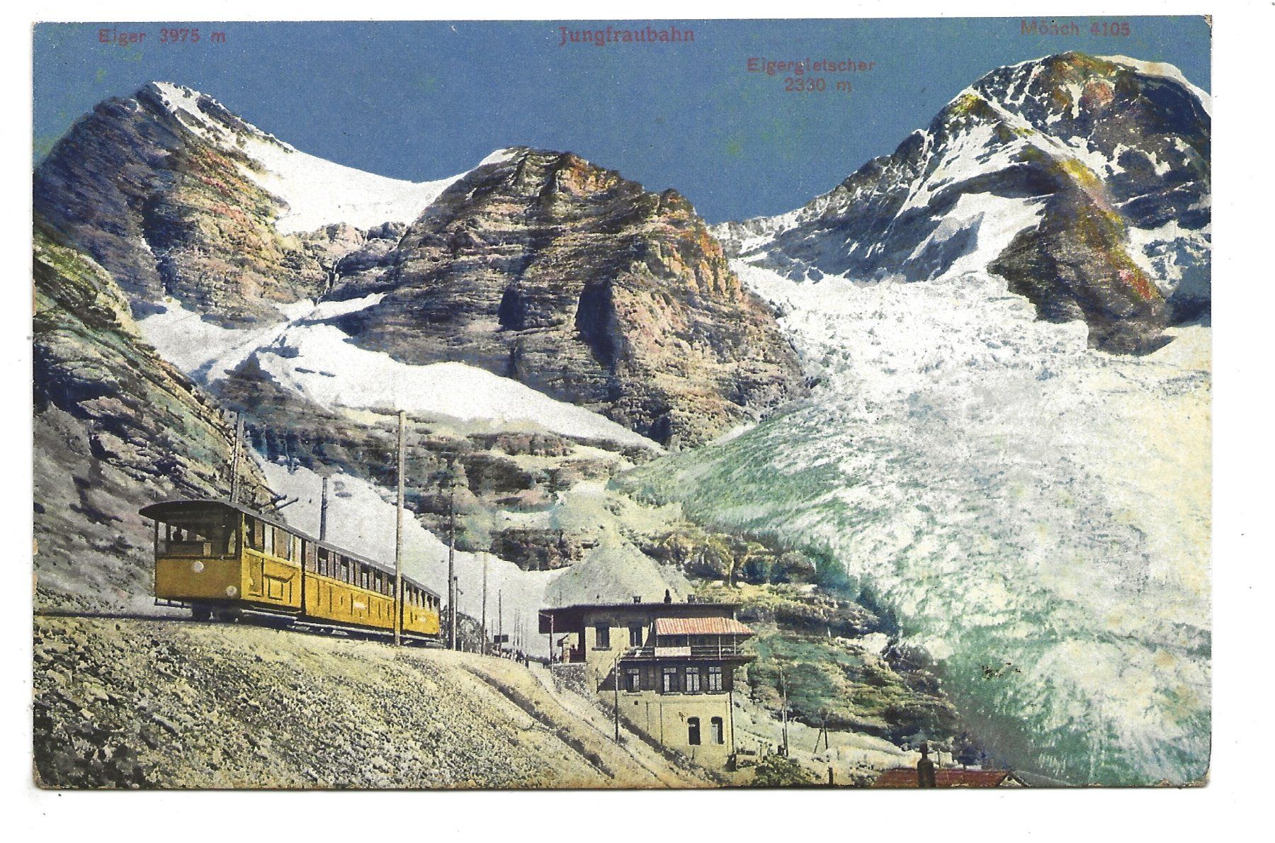 Cartes postales: Jungfraubahn BE Eiger Mönch Jungfrau  Eigergletscher um 1910 – D'occasion à Engelburg par Cartophil