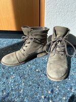 Damen Leder Schnürstiefel