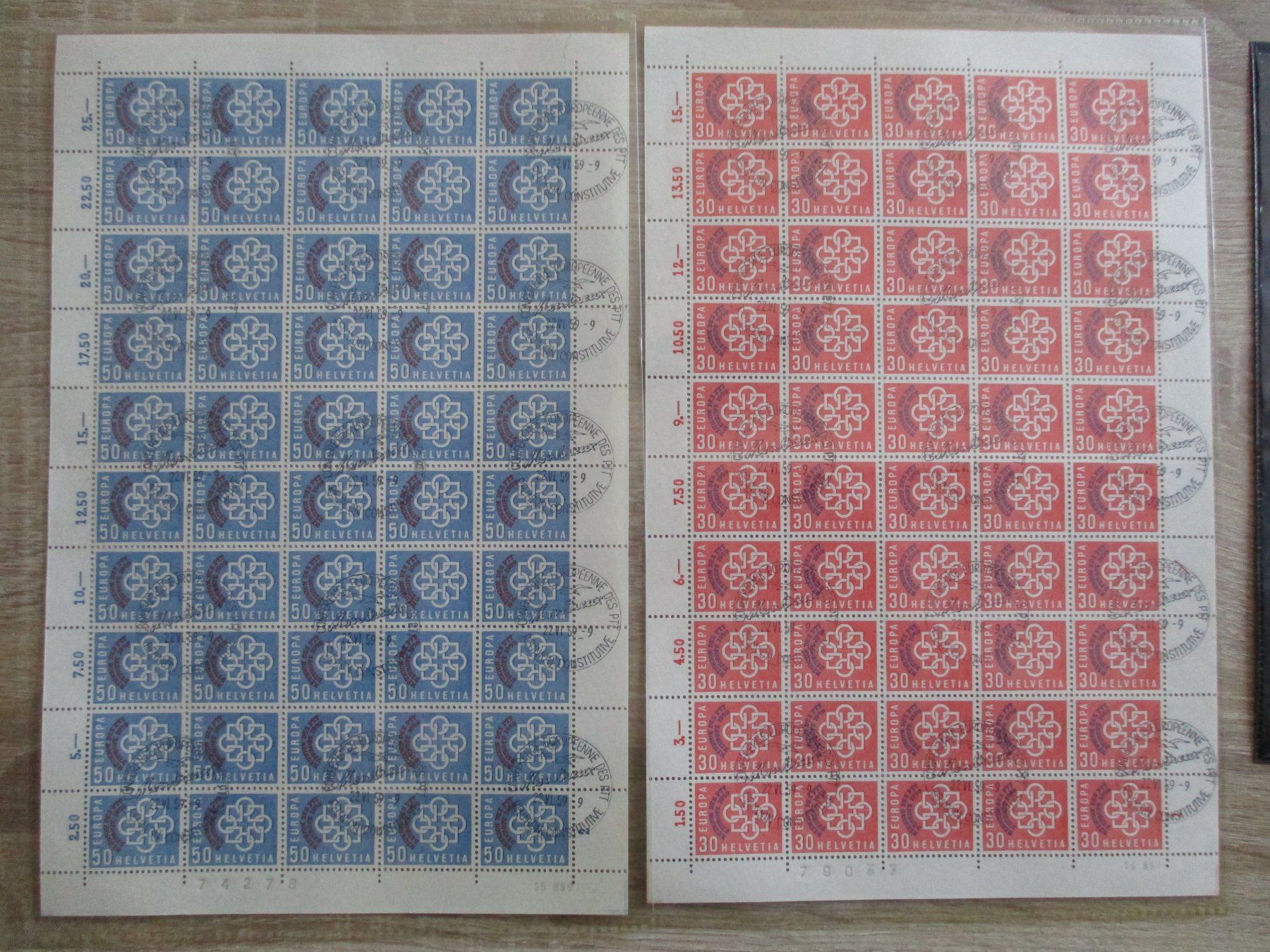 Tutti i francobolli: CH n° 349 - 350 feuille oblitérés – Usato da Boécourt venduto da Denteles66